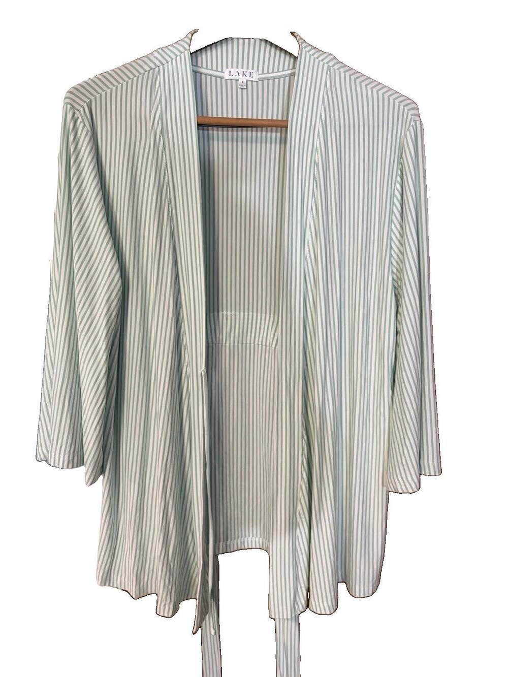 Lake Green Stripe Robe Lightweight Modal Size Small